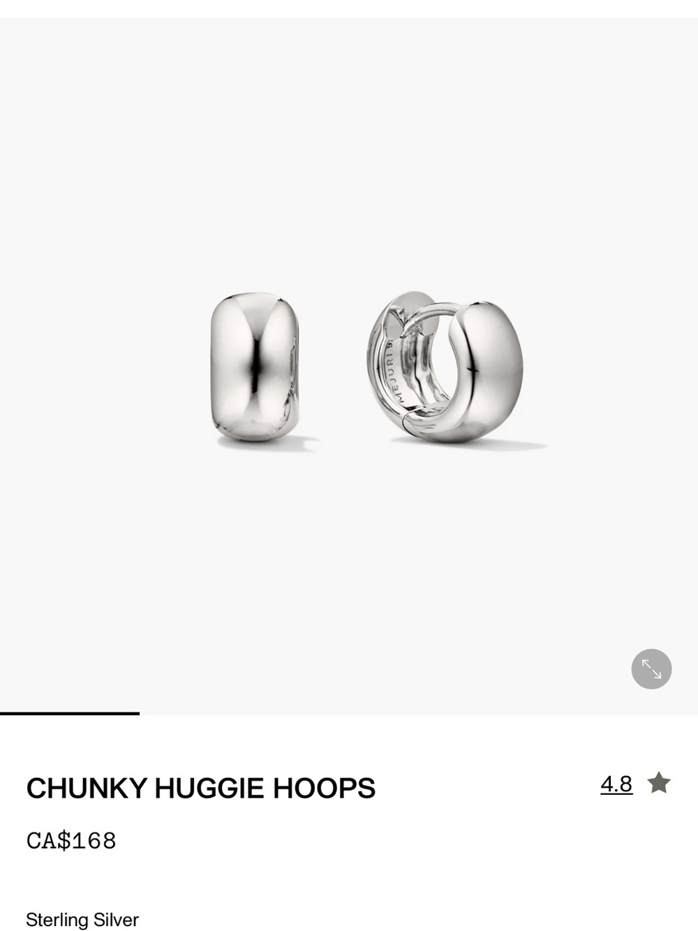 Mejuri Chunky Huggie Hoops in Sterling Silver